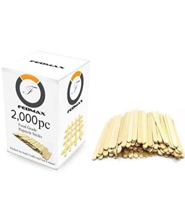 2000 pcs Jumbo Wooden Craft Sticks Pack - Bulk Popsicle Sticks for Arts & Crafts Projects Holiday Ornament Crafting Ice Cream Waxing 2 000 Pieces