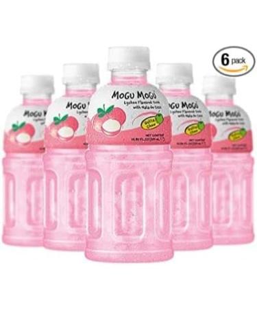 Mogu Mogu Lychee Flavoured Drink with NATA de Coco (Gotta Chew) | On the Go Drink | Jelly Texture | Refreshing Taste | No Added Preservatives and Colours | 320ml x 6 Bottles - Buy Online on SooperMarket.com