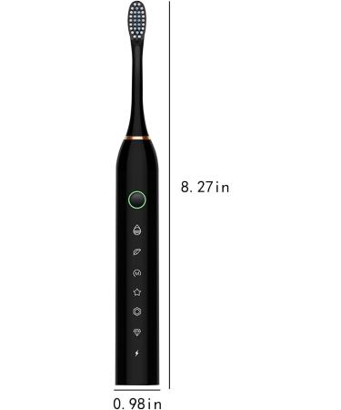 VALSEEL Sonic Electric Toothbrush for Adults - 6 Modes, Smart Timer, Waterproof - Black (4 Heads) - Buy Online on SooperMarket.com