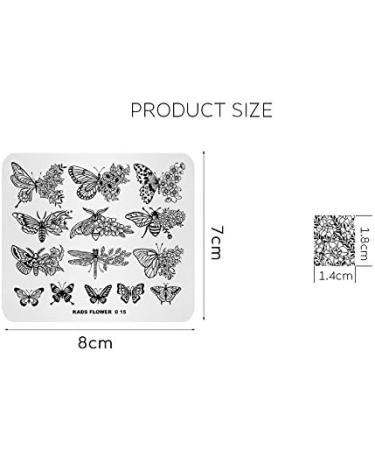 Floral Butterfly Nail Art Stamper Tool - Plate Stamp Flower Multi-Pattern Printing Template FL015 - Buy Online on SooperMarket.com