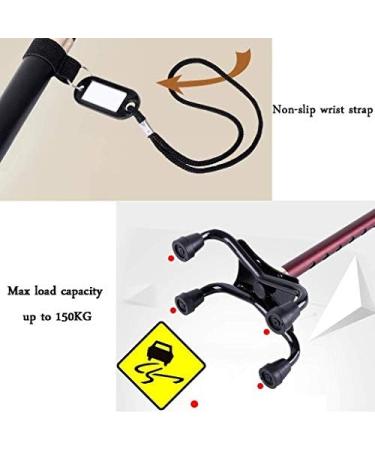 Lightweight Walking Stick with Wooden Ergonomic Handle Crutches 10 Adjustable for Men Women Arthritis Seniors Disabled Elderly Mobility Cane with 3 Legs Non-Slip Rotate - Buy Online on SooperMarket.com
