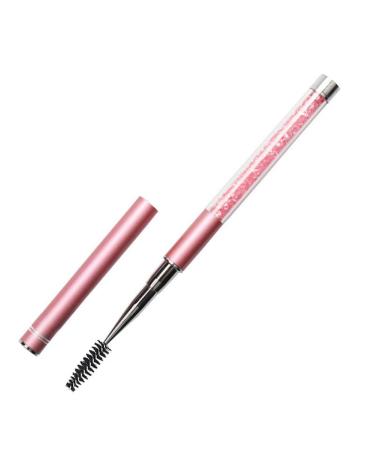 SKYPIA Eyelashes Comb Curlers Makeup Brush Mascara Brush Make Up Wands Eyebrow Brush with Cap Travel Accessories (PINK)