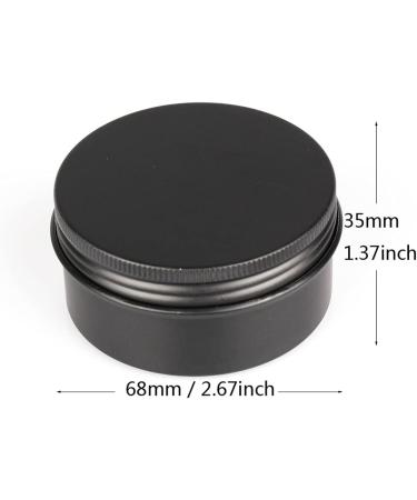 Tianzd 24 Pack 80ml Matte Black Aluminum Screw Top Cream Cans | Ideal for Cosmetics Candles & Ointments | Includes 3 Spoon & 24 Labels - Buy Online on SooperMarket.com