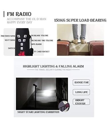 Canes Walking Stick Old Man Four Legged Multi Purpose Retractable Smart Walking Stick Illuminated Radio - Buy Online on SooperMarket.com