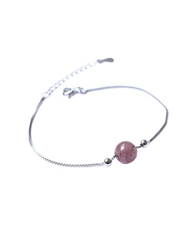 KESYOO Thin Bracelet Delicate Bracelet Cube Bracelet Jewelry Strawberry Crystal Silver Bracelet