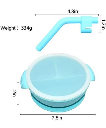 Yummy Baby Toddler Silicone Suction Divided Plate Bowl with Lid, Spoon & Straw - Pink Set | Non Slip Feeding Dish for Kids - Buy Online on SooperMarket.com