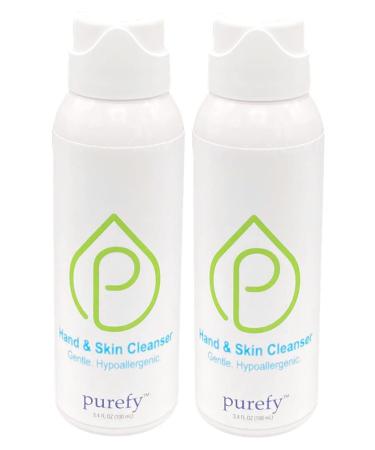Purefypro Hand and Skin Cleanser (100ml 2pk) Deep Cleansing Airesol Spray. Hypochlorous Technology. Promotes Natural Defense. Non-irritating. No Residue.