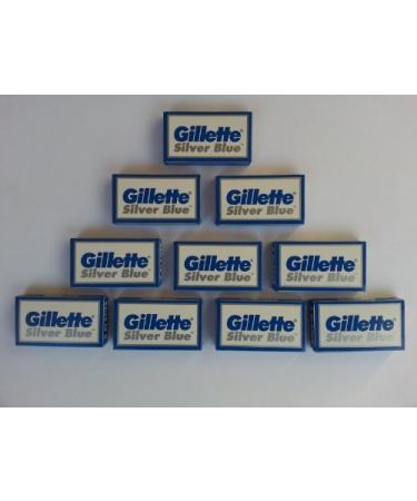 50 Silver Blue Double Edge Razor Blades Made in Russia by 7 O'clock