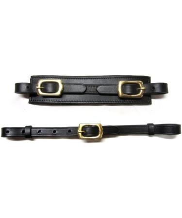 PS Horse Articles Black Leather Padded Noseband & Chin Strap Set - Soft Comfort with Silver Fittings | International Shipping Available - Buy Online on SooperMarket.com