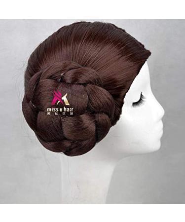 Leia Organa Solo Princess Brown Short Synthetic Hair Cosplay Wig with Buns | Heat Resistant Fiber & Wig Cap - Buy Online on SooperMarket.com
