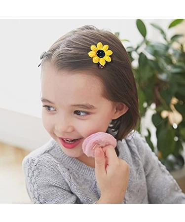 Sunflower Hair Clip Set for Girls - Mini Rubber Bands and Alligator Clips for Kids - Buy Online on SooperMarket.com