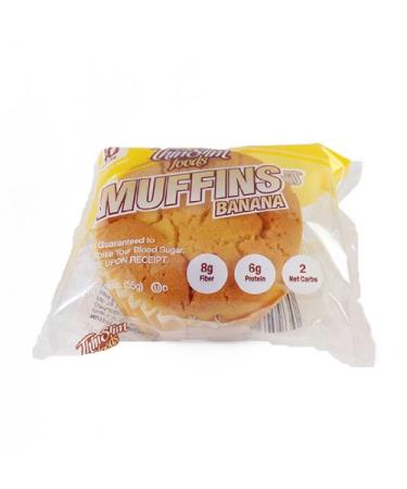 ThinSlim Foods 40 Calorie Low Carb Banana Muffins - Keto-Friendly 4 Pack