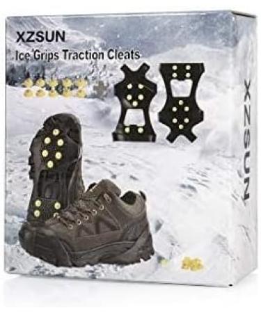 High-Performance Ice Klampen Crampons 10 Teeth Spikes for Enhanced Grip on Shoes | Anti-Slip Spikes for Winter Hiking & Walking - Buy Online on SooperMarket.com