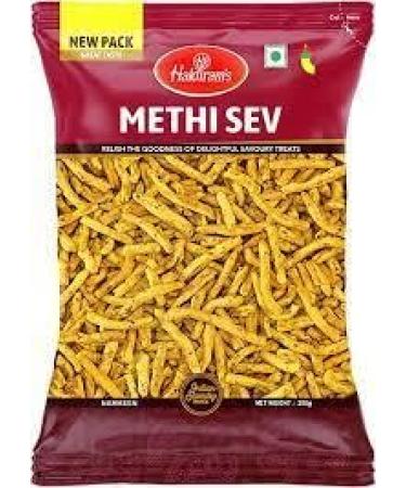 Haldiram's Methi sev | 200g (Pack of 2) | Popular Indian Savouries | Treat for Every Occasions | Crispy and Crunchy | Authentic Taste