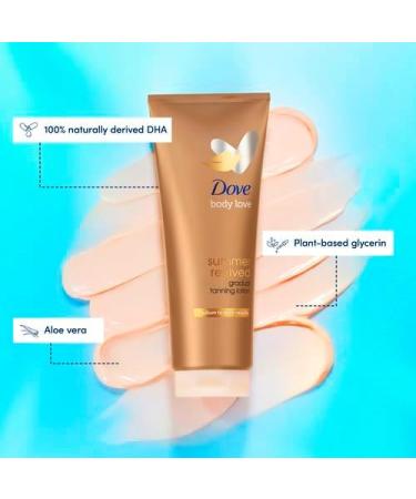 Dove Summer Revived Medium to Dark Gradual Tanning Lotion for a gradual tan and natural radiant glow non greasy self-tan for all skin types 200 ml x2 - Buy Online on SooperMarket.com