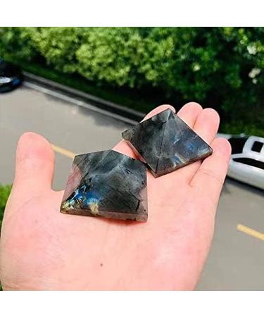 1pc 50mm Natural Polished Crystal Stone Gemstone Carving Labradorite Pyramid Chakra Reiki Balancing - Buy Online on SooperMarket.com