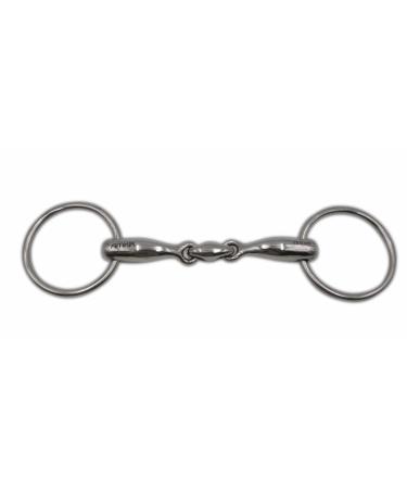 AMKA snaffle bit double broken solid stainless steel thickness 18 mm rings 65 mm up to 17.5 cm 15.5