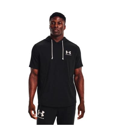 Under Armour Men's Rival Terry Short-Sleeve Hoodie (001) Black / / Onyx White X-Large