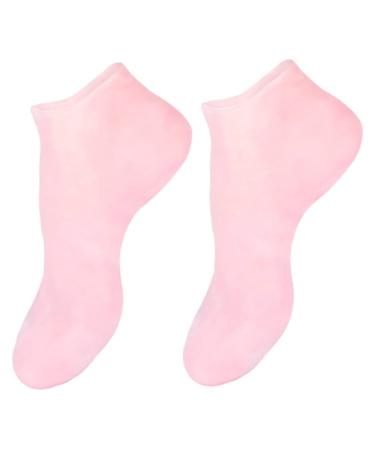 minkissy 1 Pair Sock Spa Gel Booties Silicone Gel Skin Protect Soles Skin Soles Moisturizer Moisturizing Heel Sleeves Humidor Gel Heels Lotion Women's Foot Essential Oil Pink Sebs 38X7.5X1cm