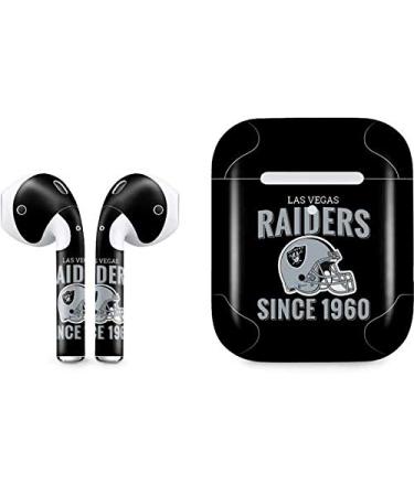 Skinit Decal Audio Skin Compatible with Apple AirPods with Wireless Charging Case - Officially Licensed NFL Las Vegas Raiders Helmet Design