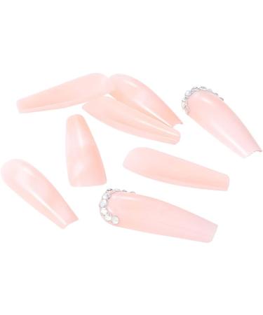Coffin False Nails Long Nude Press On Acrylic Stick On Nails - 24pcs for Women and Girls - Buy Online on SooperMarket.com
