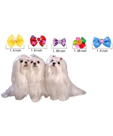 Yagopet 50pcs/Pack Cute New Dog Hair Bows Pairs Rhinestone Pearls Flowers Topknot Mix Styles Dog Bows Pet Grooming Products Mix Colors Pet Hair Bows Topknot Rubber Bands - Buy Online on SooperMarket.com