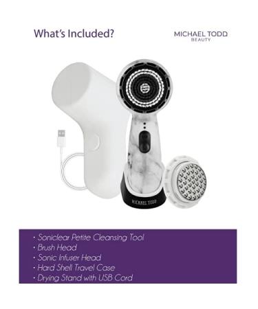Michael Todd Beauty Soniclear Petite Sonic Skin Cleansing System - White Marble 5 Piece Kit - Buy Online on SooperMarket.com