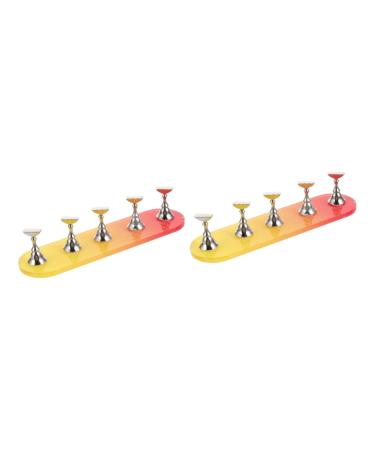 minkissy 2 Sets Nail Practice Holder Nail Art Decoration Nail Decorations for Nail Art Beauty Nail Holders Nail Racks for Nail Painting Nail Stand Accessories Plastic Fixture