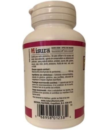 Natural Factors B6 100 mg 90 Caps - Buy Online on SooperMarket.com