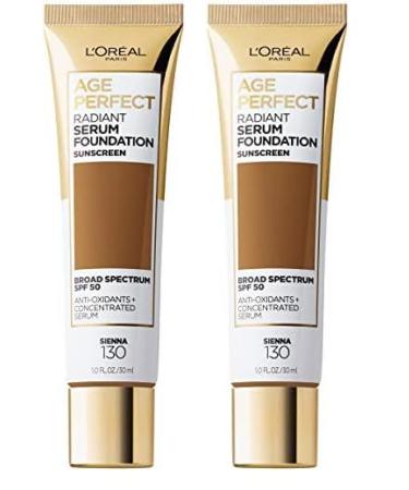 L'Oreal Paris Age Perfect Radiant Serum Foundation with SPF 50 Sienna 1 Ounce (Pack of 2)