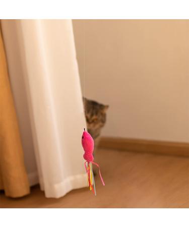 5Pcs Catnip Toy Set - Interactive Pink Fish & Feather Teaser for Kittens | Catnip Filled Plush Toys for Teething Chew Cat Wand Accessories - Buy Online on SooperMarket.com