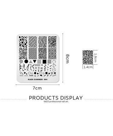 Summer Nail Stamping Plate - Geometry, Leopard, Zebra Patterns | Alexnailart Stencil for DIY Manicure Designs (SU004) - Buy Online on SooperMarket.com