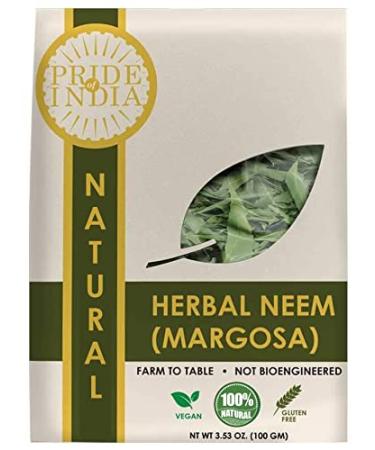 Pride Of India - Natural Neem/Margosa Herb 100 gm Whole Leaf