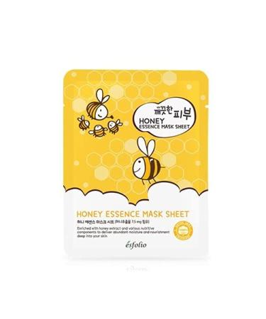 Esfolio Pure Skin Essence Mask Sheet - Anti-Aging Rejuvenation Hydration Honey (Pack of 10) | International Shipping Available - Buy Online on SooperMarket.com