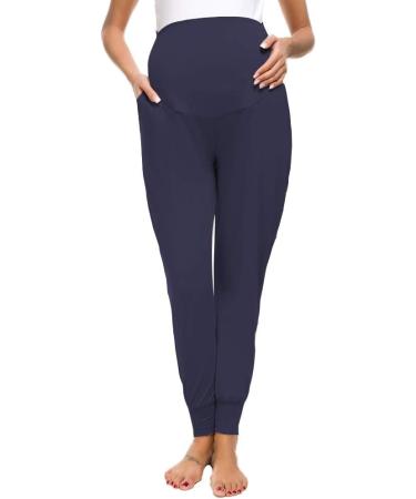 Love2Mi Maternity Women's Casual Lounge Jogging Pants | Stretchy & Comfortable | Navy Blue - Buy Online on SooperMarket.com