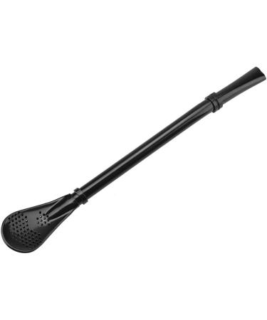Spoon Straws Stainless Steel Straws Stainless Steel Metal Drinking Straw Spoon Resuable Washable Stirring Scoop (Black) - Buy Online on SooperMarket.com