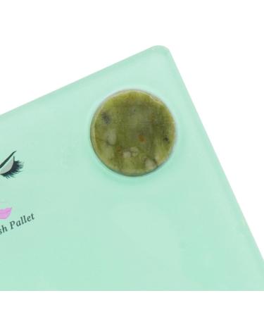 Eyelash Extension Pallet Holder Set - 2 in 1 Acrylic & Round Jade Stone Lash Grafting Tool Pad | Blue - International Shipping Available - Buy Online on SooperMarket.com