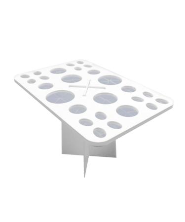 Beavorty Cosmetics Brush Organizer 26 Beauty Storage Tools Makeup Brush Storage Makeup Brush Holder Air Drying Rack Cosmetic White Storage Box Ear Piercing medium White