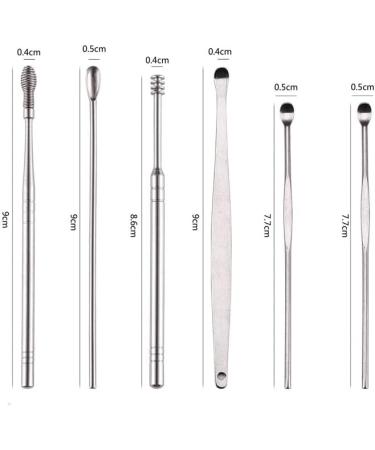 6pcs Portable Stainless Steel Ear Wax Removal Tool Set - Health Care Ear Pick Kit - Buy Online on SooperMarket.com