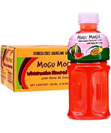 Mogu Mogu Watermelon Flavoured Drink with NATA de Coco (Gotta Chew) | On the Go Drink | Jelly Texture | Refreshing Taste | No Added Preservatives and Colours | 320ml x 24 Bottles