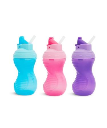 Munchkin Mighty Grip Flip Straw Cup 10 oz 1 ea ( Pack of 3)