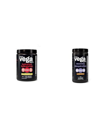 Vega Sport Hydration Electrolyte Powder Lemon Lime Vegan Hydrator Keto Friendly Gluten Free & Sport Post-Workout Recovery Accelerator Tropical Vegan Non Dairy Gluten Free BCAAs 540g