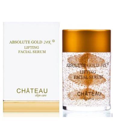 ABSOLUTE GOLD 24K Lifting Facial Serum - 24 Karat Gold SILK PEPTIDES and HYALURONIC Acid. Excellent for all skin types. 2 fl.oz-60 ml (FRAGRANCE FREE CRUELTY FREE PARABEN FREE PETROLEUM FREE).
