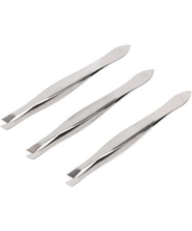 2pcs Stainless Steel Eyebrow Tweezer Set - Precision Trimming and Shaping Tool for Facial Hair Removal - Buy Online on SooperMarket.com