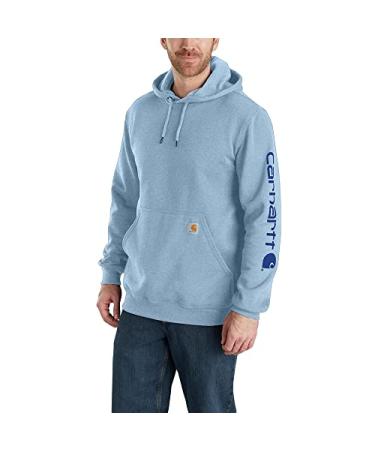 Carhartt Men's Loose Fit Midweight Logo Sleeve Graphic Sweatshirt (Closeout) Large Alpine Blue Heather