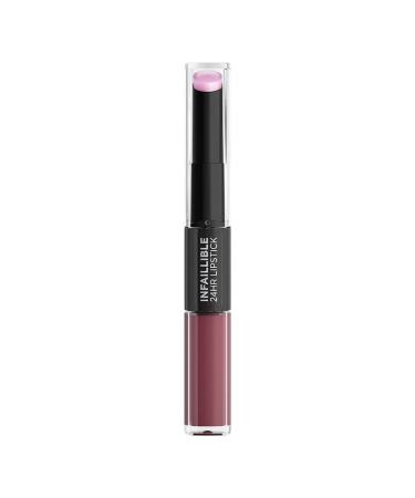 L'Or al Paris Infaillible 2-Step 209 Violet Parfait lipstick for 24 hours full lips with moisturizing lip care balm 209 Violet Parfait 5.7 g (1 Pack)