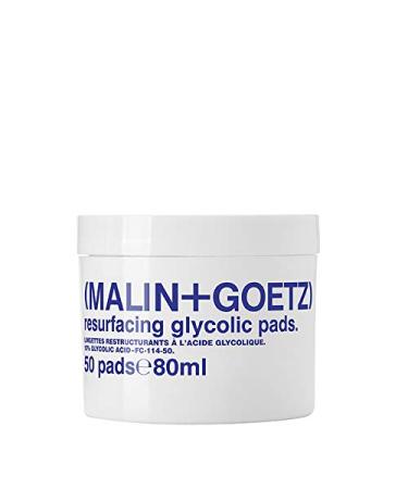 Malin + Goetz 10% Glycolic Acid Pads - Natural Exfoliating Treatment for Soft, Smooth Skin | Vegan & Cruelty-Free | 50 Pads - Buy Online on SooperMarket.com