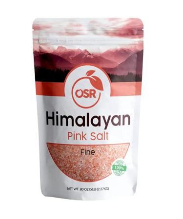 OSR Chef Himalayan Pink Salt | Fine 5 lbs Bag (Pack of 1) | Hand Extracted at the foothill of Himalayan Range | Earthy Flavor | Nutrient and Mineral Dense |