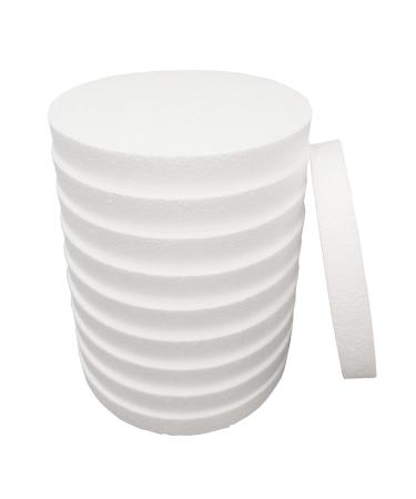 8 Inch 10-Pack Foam Circles for Crafts (1 Thick) Polystyrene Round Foam Disc for DIY Projects Cakes and Decorations Sculpture Modeling Arts and Crafts Supplies.(White)