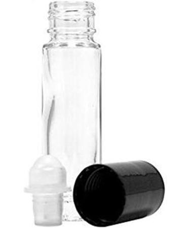 6 Pack 10ml Empty Clear Glass Roll-On Bottles with Glass Balls - Ideal for Perfumes Essential Oils & Lip Gloss Storage - Buy Online on SooperMarket.com